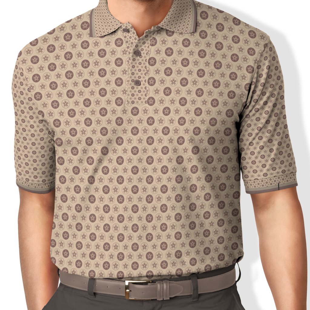 geometric brown pattern design for men shirts
