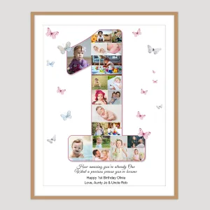 first birthday gift idea photo collage for girl