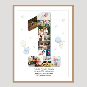 first birthday gift photo collage for boy